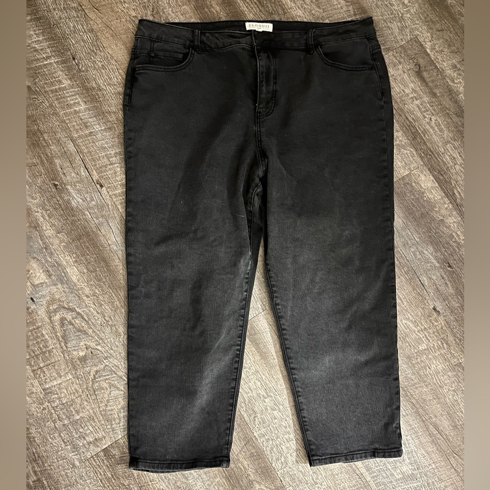 Eloquii cropped black jeans
